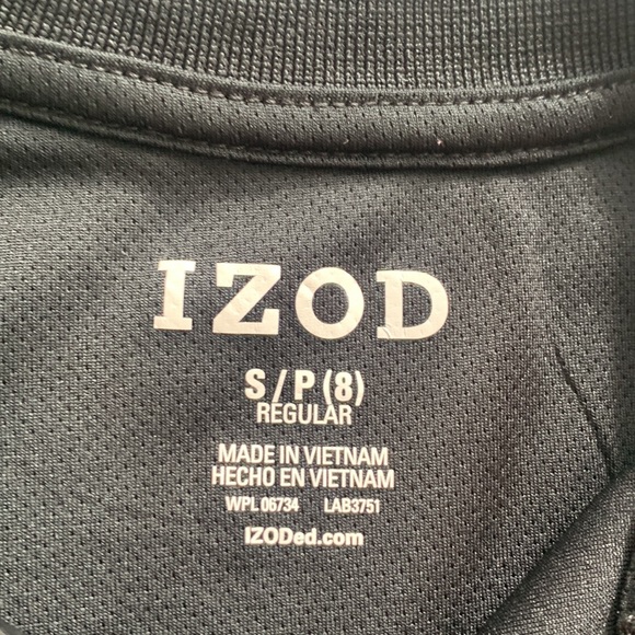 Izod Black Polo Shirt Boys Small 8 EUC - Picture 4 of 10